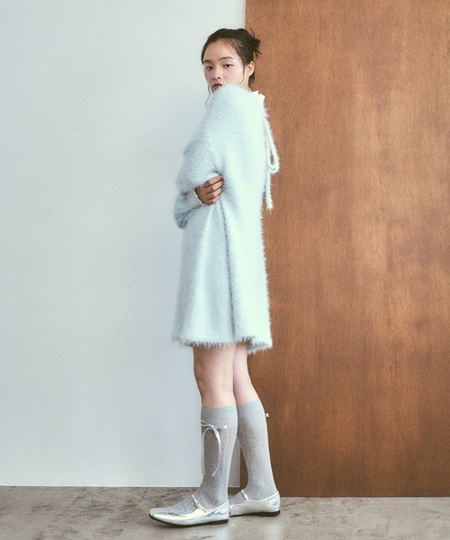 poiregnee（ポワニェ）の「2WAYニットフリルワンピース（ワンピース・レディース・ブラック/ライトブルー・FREE）」の19枚目の写真