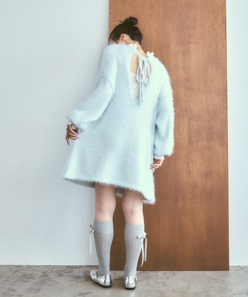 poiregnee（ポワニェ）の「2WAYニットフリルワンピース（ワンピース・レディース・ブラック/ライトブルー・FREE）」の20枚目の写真