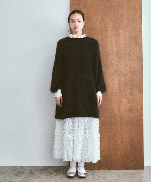 poiregnee（ポワニェ）の「2WAYニットフリルワンピース（ワンピース・レディース・ブラック/ライトブルー・FREE）」の6枚目の写真