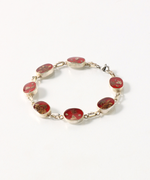 GUSTAVO（グスタボ）の「Gustavo  Flower Chain Bracelet　S-24- AJUZ-17（ブレスレット・レディース・ブラック/ホワイト/イエロー/レッド/ブルー・FREE）」の5枚目の写真