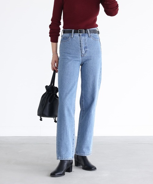 n'OrLABEL（ノアールレーベル）の「『ストレートデニムパンツ』（デニムパンツ・レディース・ブラック/サックスブルー/ブルー・S/M/L/LL/3L）」の21枚目の写真