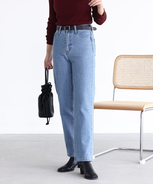 n'OrLABEL（ノアールレーベル）の「『ストレートデニムパンツ』（デニムパンツ・レディース・ブラック/サックスブルー/ブルー・S/M/L/LL/3L）」の22枚目の写真