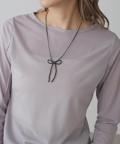 FREE'S MART(フリーズマート)の「ロングリボンネックレス(ネックレス・レディース・ホワイト/ブラック・フリ-)」の4枚目の写真