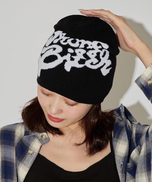 ROOPTOKYO（ループトウキョウ）の「ロゴビーニー（ニットキャップ/ビーニー・レディース・ピンク/レッド/ブラック系その他/ブラック系その他2・FREE）」の6枚目の写真