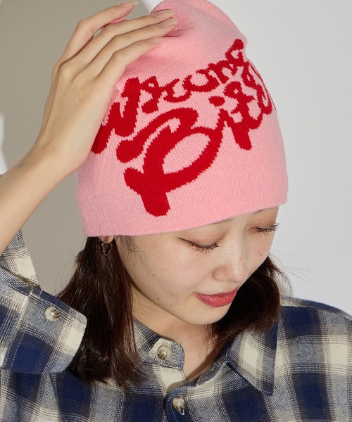 ROOPTOKYO（ループトウキョウ）の「ロゴビーニー（ニットキャップ/ビーニー・レディース・ピンク/レッド/ブラック系その他/ブラック系その他2・FREE）」の12枚目の写真