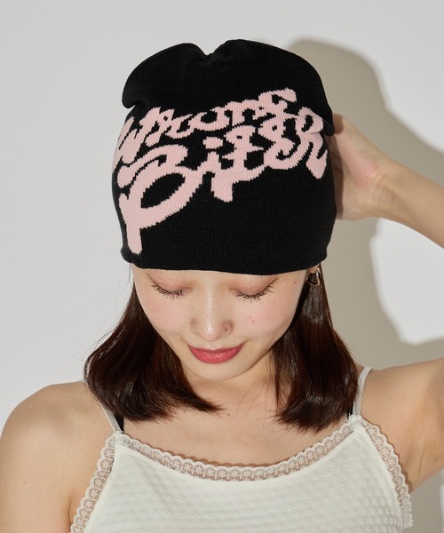 ROOPTOKYO（ループトウキョウ）の「ロゴビーニー（ニットキャップ/ビーニー・レディース・ピンク/レッド/ブラック系その他/ブラック系その他2・FREE）」の10枚目の写真