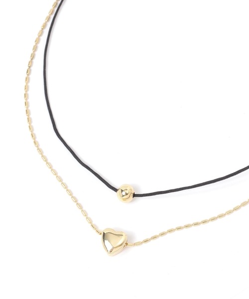 LAKOLE（ラコレ）の「コード×ハート2連ネックレス / 139707（ネックレス・レディース・その他1/その他2・FREE）」の2枚目の写真