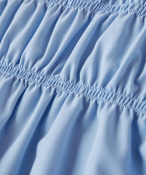 VIS（ビス）の「シャーリングバルーンシャツ（シャツ/ブラウス・レディース・ブルー/ホワイト/ライトグリーン・FREE）」の7枚目の写真