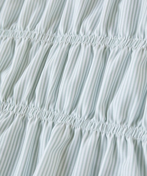 VIS（ビス）の「シャーリングバルーンシャツ（シャツ/ブラウス・レディース・ブルー/ホワイト/ライトグリーン・FREE）」の9枚目の写真