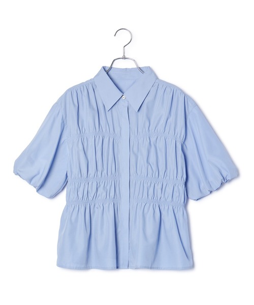VIS（ビス）の「シャーリングバルーンシャツ（シャツ/ブラウス・レディース・ブルー/ホワイト/ライトグリーン・FREE）」の15枚目の写真