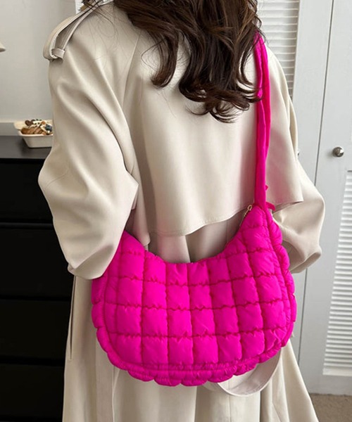 STYLEBLOCK(スタイルブロック)の「キルティングショルダーバッグ(ショルダーバッグ・レディース・カーキ/ピンク系その他/ホワイト/ブラウン/ブラック/ピンク・FREE)」の6枚目の写真