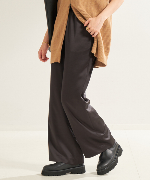 Plage プラージュ　Satin Relaxパンツ　ブラック　美品 セール】Satin Relax Wide パンツ（その他パンツ）｜Plage