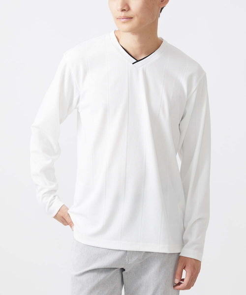 【大きいサイズあり】長袖カットソー/ワイドテレコ（Tシャツ/カットソー）｜MK MICHEL KLEIN HOMME （エムケーミッシェルクランオム）