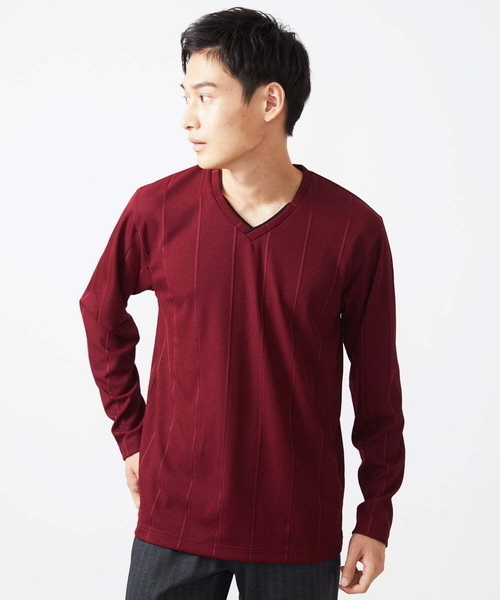 【大きいサイズあり】長袖カットソー/ワイドテレコ（Tシャツ/カットソー）｜MK MICHEL KLEIN HOMME （エムケーミッシェルクランオム）