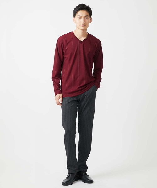 【大きいサイズあり】長袖カットソー/ワイドテレコ（Tシャツ/カットソー）｜MK MICHEL KLEIN HOMME （エムケーミッシェルクランオム）