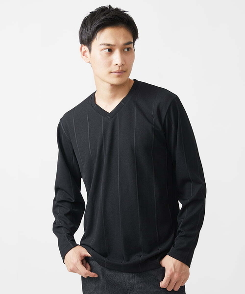 【大きいサイズあり】長袖カットソー/ワイドテレコ（Tシャツ/カットソー）｜MK MICHEL KLEIN HOMME （エムケーミッシェルクランオム）