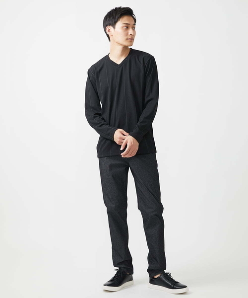 【大きいサイズあり】長袖カットソー/ワイドテレコ（Tシャツ/カットソー）｜MK MICHEL KLEIN HOMME （エムケーミッシェルクランオム）