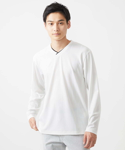 【大きいサイズあり】長袖カットソー/ワイドテレコ（Tシャツ/カットソー）｜MK MICHEL KLEIN HOMME （エムケーミッシェルクランオム）