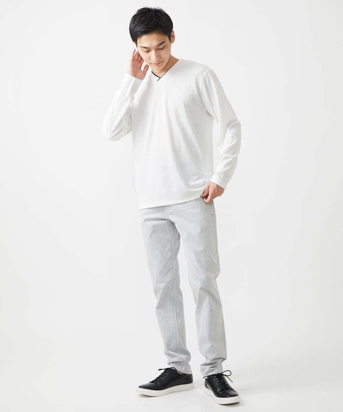【大きいサイズあり】長袖カットソー/ワイドテレコ（Tシャツ/カットソー）｜MK MICHEL KLEIN HOMME （エムケーミッシェルクランオム）