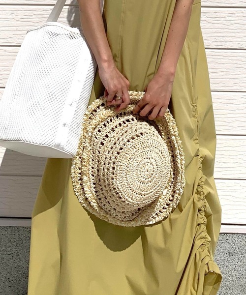 Q(キュー)の「ペーパーフリンジハット(ハット・レディース・ベージュ/ブラウン・ONE SIZE)」の12枚目の写真