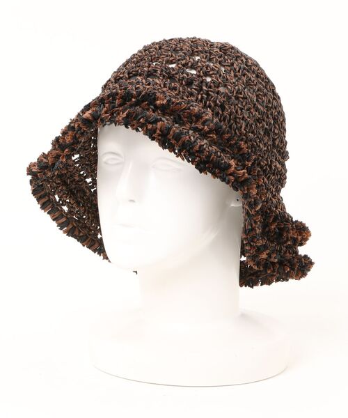 Q(キュー)の「ペーパーフリンジハット(ハット・レディース・ベージュ/ブラウン・ONE SIZE)」の7枚目の写真