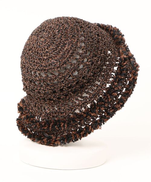 Q(キュー)の「ペーパーフリンジハット(ハット・レディース・ベージュ/ブラウン・ONE SIZE)」の9枚目の写真