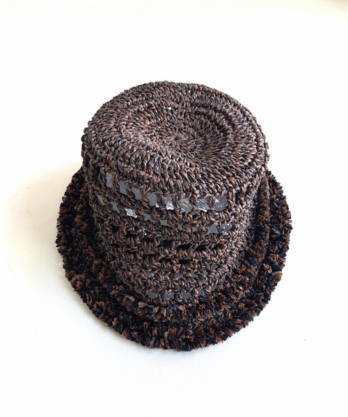 Q(キュー)の「ペーパーフリンジハット(ハット・レディース・ベージュ/ブラウン・ONE SIZE)」の11枚目の写真