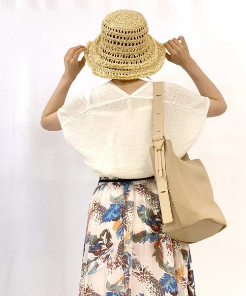 Q(キュー)の「ペーパーフリンジハット(ハット・レディース・ベージュ/ブラウン・ONE SIZE)」の14枚目の写真