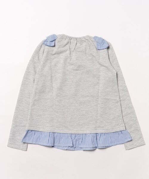 Love&Peace&Money（ラブアンドピースアンドマネー）の「肩リボントレーナー（スウェット・キッズ・ラベンダー/グレー/ピンク・130cm/80ｃｍ/90cm/110cm/100cm/120cm）」の4枚目の写真