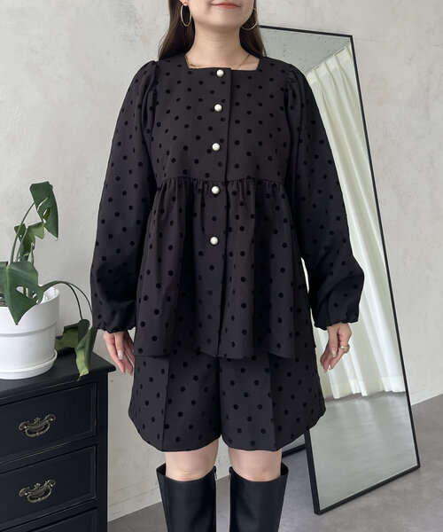 prose verse（プロズヴェール）の「フロッキードットパールボタンペプラムブラウス（シャツ/ブラウス・レディース・ブラック系その他・MEDIUM/LARGE）」の11枚目の写真