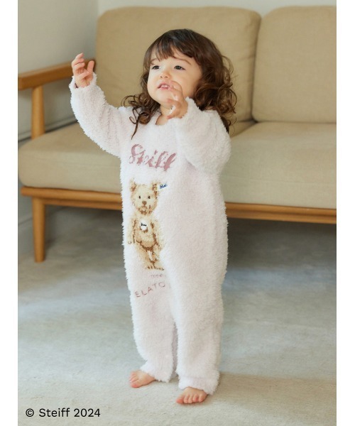 【セール】【Steiff】【BABY】ジェラートJamesジャガードロンパース（ロンパース）｜gelato pique（ジェラートピケ）