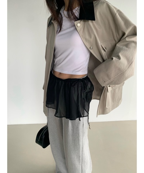 Didot.showroom（ディドット ショールーム）の「フリルミニラップSK（スカート・レディース・ブラック/ブルーグレー/ベージュ/ホワイト・FREE）」の9枚目の写真