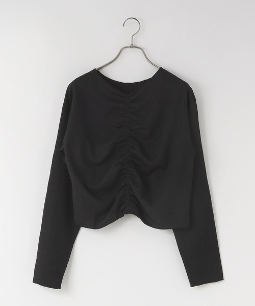 LOWRYS FARM（ローリーズファーム）の「２ＷＡＹシャーリングＰＯＬＳ 200946（Tシャツ/カットソー・レディース・アイボリー/ブラック/ブルー・FREE）」の2枚目の写真