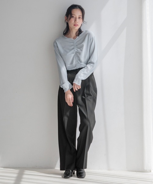 LOWRYS FARM（ローリーズファーム）の「２ＷＡＹシャーリングＰＯＬＳ 200946（Tシャツ/カットソー・レディース・アイボリー/ブラック/ブルー・FREE）」の9枚目の写真