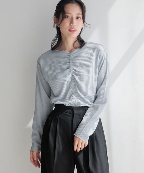 LOWRYS FARM（ローリーズファーム）の「２ＷＡＹシャーリングＰＯＬＳ 200946（Tシャツ/カットソー・レディース・アイボリー/ブラック/ブルー・FREE）」の11枚目の写真