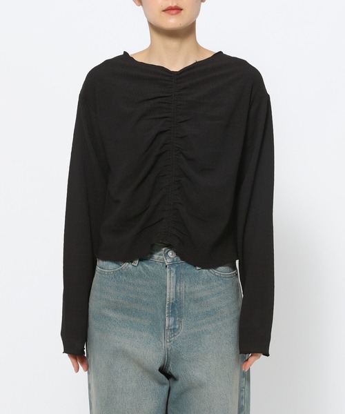 LOWRYS FARM（ローリーズファーム）の「２ＷＡＹシャーリングＰＯＬＳ 200946（Tシャツ/カットソー・レディース・アイボリー/ブラック/ブルー・FREE）」の12枚目の写真