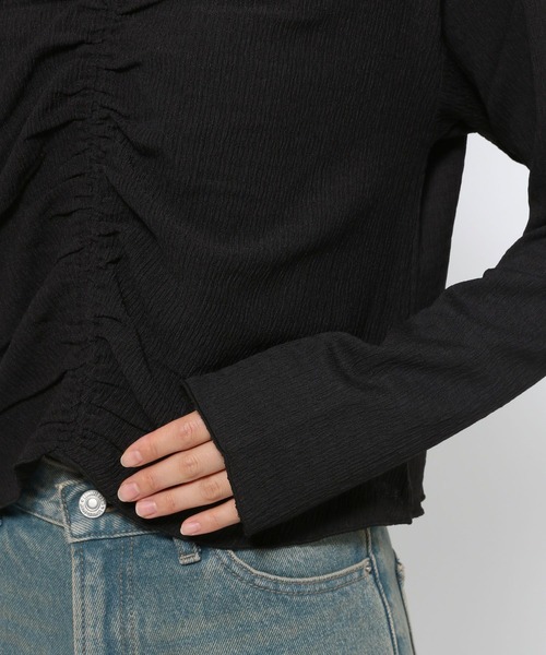 LOWRYS FARM（ローリーズファーム）の「２ＷＡＹシャーリングＰＯＬＳ 200946（Tシャツ/カットソー・レディース・アイボリー/ブラック/ブルー・FREE）」の18枚目の写真