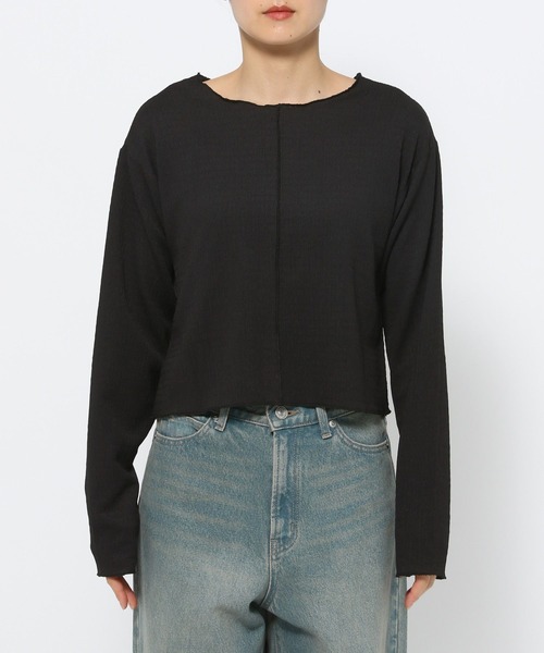 LOWRYS FARM（ローリーズファーム）の「２ＷＡＹシャーリングＰＯＬＳ 200946（Tシャツ/カットソー・レディース・アイボリー/ブラック/ブルー・FREE）」の20枚目の写真