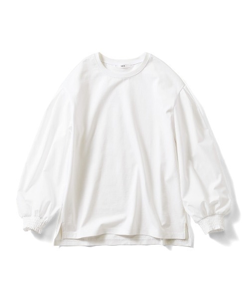 IEDIT（イディット）の「ＩＥＤＩＴ　袖はブラウス身ごろはカットソー　ボリュームスリーブホワイトトップス（Tシャツ/カットソー・レディース・ホワイト系その他/ホワイト系その他3/ホワイト系その他2・X-LARGE/LARGE/MEDIUM/SMALL/XXX-LARGE/XX-LARGE）」の13枚目の写真