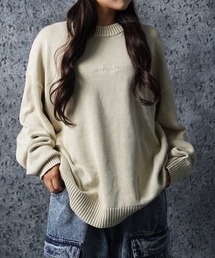 1111clothing(tH[N[WO)̃Xm[H ShJ N[jbg / Snow Process Logo Embroidery Crew Knit(jbg/Z[^[)