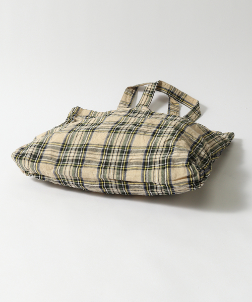 journal standard Furniture （ジャーナルスタンダードファニチャー）の「【R&D.M.Co/オールドマンズテイラー】TOTE BAG CHECK　トートバック（トートバッグ・レディース・ベージュ/レッド・FREE）」の6枚目の写真