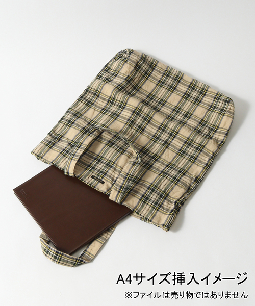 journal standard Furniture （ジャーナルスタンダードファニチャー）の「【R&D.M.Co/オールドマンズテイラー】TOTE BAG CHECK　トートバック（トートバッグ・レディース・ベージュ/レッド・FREE）」の8枚目の写真