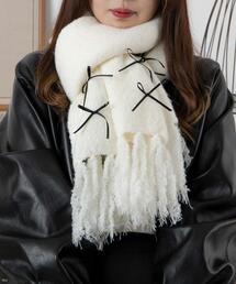 WEGO | WEGO/【24年秋冬新作】リボン付きニットストール(マフラー)