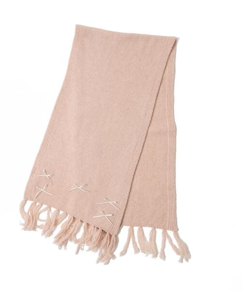 WEGO（ウィゴー）の「WEGO/リボン付きニットストール（マフラー・レディース・ライトグレー/ライトピンク/ホワイト・FREE）」の7枚目の写真