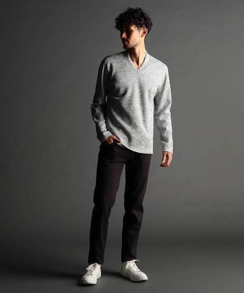 NICOLE CLUB FOR MEN(ニコルクラブフォーメン)の「メランジボンディング ドレスVネックプルオーバー(Tシャツ/カットソー・メンズ・ネイビー/ブラック/ライトグレー・MEDIUM/LARGE/X-LARGE)」の15枚目の写真