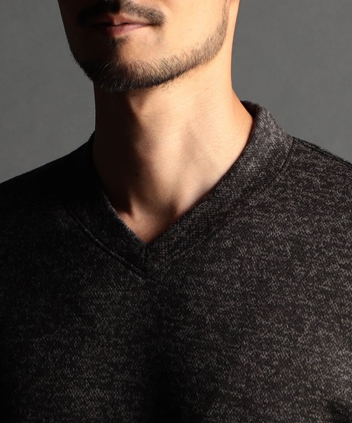 NICOLE CLUB FOR MEN(ニコルクラブフォーメン)の「メランジボンディング ドレスVネックプルオーバー(Tシャツ/カットソー・メンズ・ネイビー/ブラック/ライトグレー・MEDIUM/LARGE/X-LARGE)」の10枚目の写真