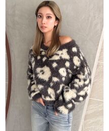 GYDA | レオパードショートシャギーニットトップス(ニット/セーター)