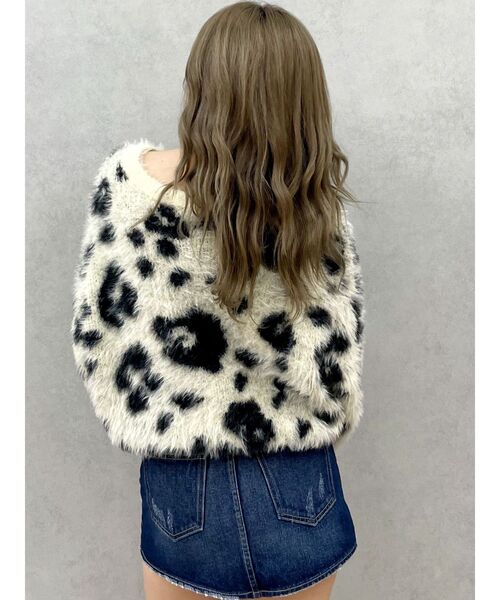 GYDA（ジェイダ）の「レオパードショートシャギーニットトップス