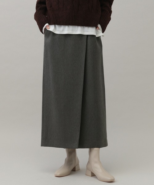 GLOBAL WORK(グローバルワーク)の「MATINEE LINE/ウールライクストレッチスカート/152742(スカート・レディース・チャコール/グレー系その他/ブラウン系その他・LARGE/MEDIUM)」の1枚目の写真