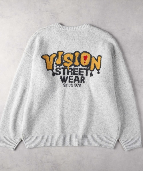 Right-on(ライトオン)の「【VISION STREET WEAR】ダブルジャカードニット(ニット/セーター・メンズ・ブラック/ホワイト・M/L/XL)」の3枚目の写真